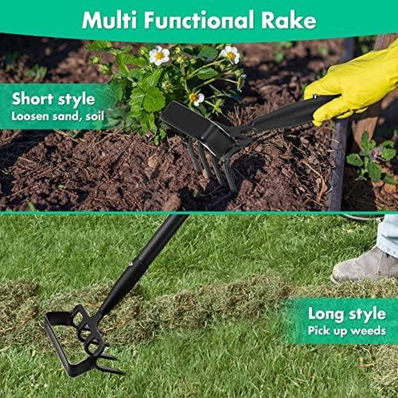 Garden Hoe 62 Inch Long Stirrup Hoe for Weeding with Adjustable Handle Scuffle, Heavy Duty Garden Hoe for Gardening Weeding