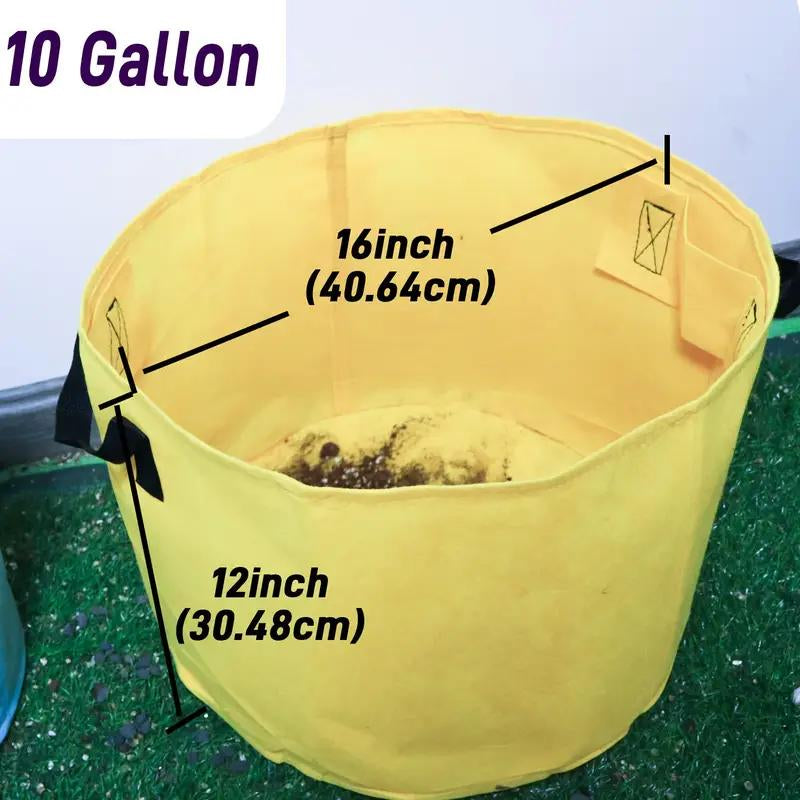 Growjoy 5 & 10-Gallon Grow Bags - 7-Pack Colorful Fabric Pots with Handles for Garden and Outdoor Planting