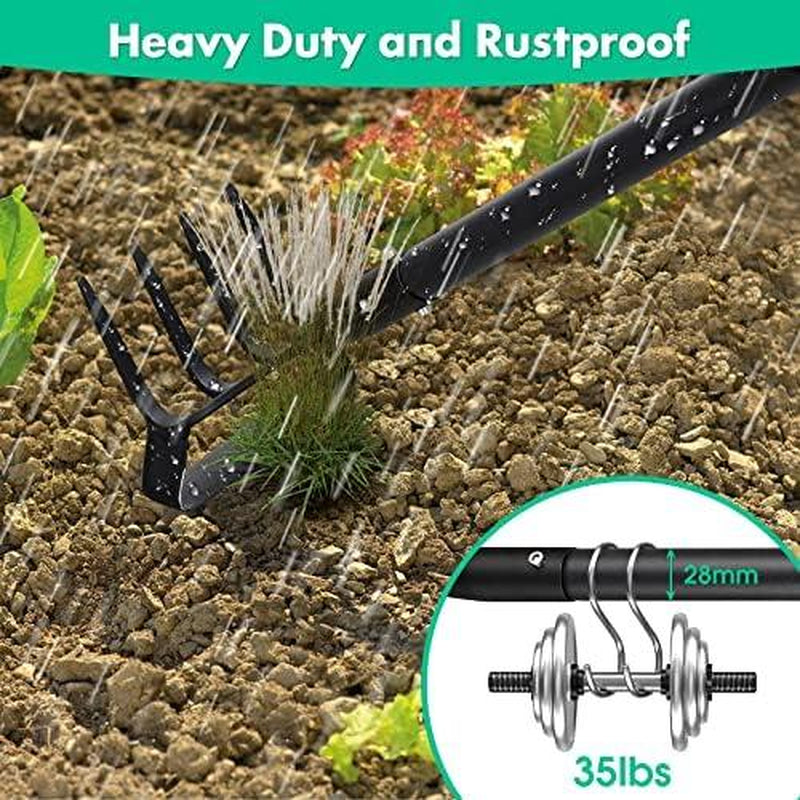 Garden Hoe 62 Inch Long Stirrup Hoe for Weeding with Adjustable Handle Scuffle, Heavy Duty Garden Hoe for Gardening Weeding