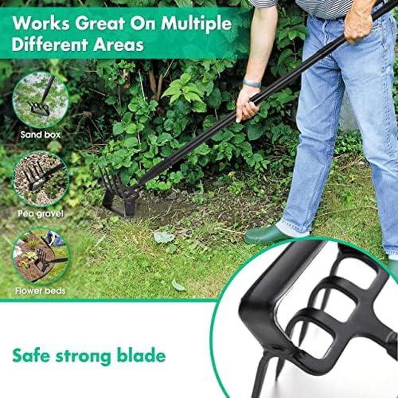 Garden Hoe 62 Inch Long Stirrup Hoe for Weeding with Adjustable Handle Scuffle, Heavy Duty Garden Hoe for Gardening Weeding